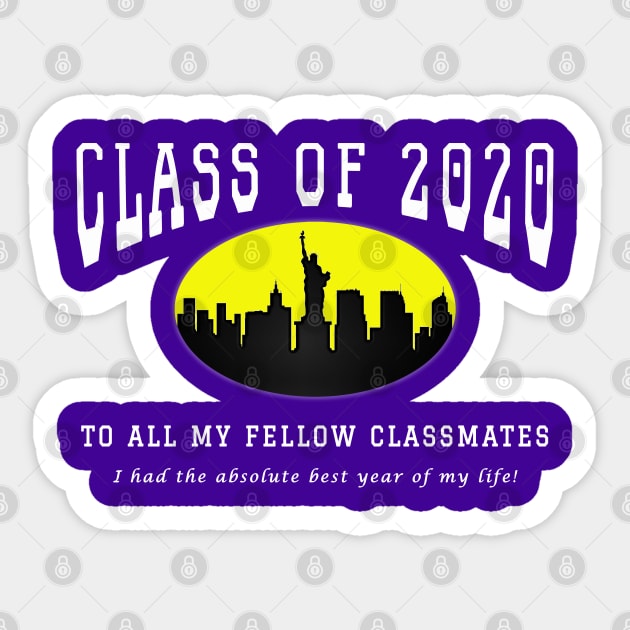 Class of 2020 - Purple, Yellow and White Colors Sticker by The Black Panther